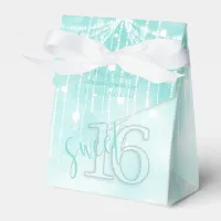 String Lights & Balloons Sweet 16 Teal ID473 Favor Boxes