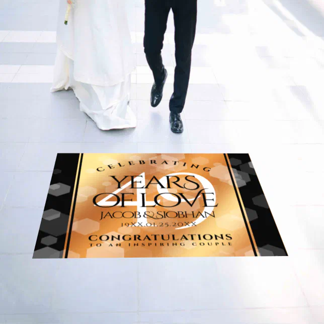 Elegant 49th Copper Wedding Anniversary Floor Decals