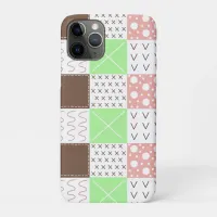 Boho Brown, Burgundy, Green and Mauve Whimsical    iPhone 11 Pro Case