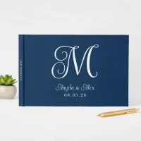 Navy Blue Pretty Curly Wedding Monogram