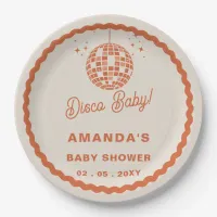 Disco Baby Retro Groovy Disco Baby Shower Paper Plates