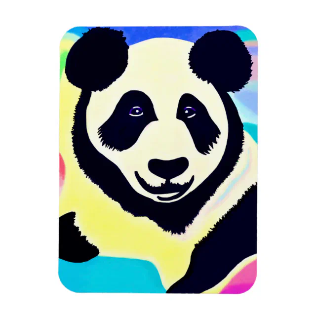 Panda fond multicolore magnet