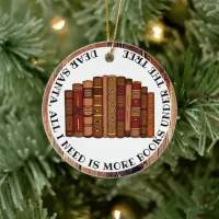 Book Lover's Christmas  Ceramic Ornament