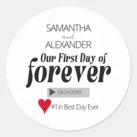 First Day of Forever Movie Poster 5 Photo Wedding Classic Round Sticker