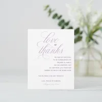 Wedding Thank You Cards for Tables | Lavender