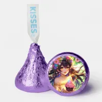 Pretty Anime Girl's Birthday Cupcake Hershey®'s Kisses®