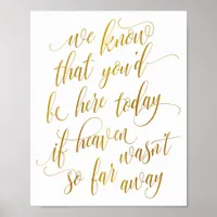 Luxe Calligraphy In Memory Sign (Faux Foil)