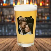 Vintage Photo Couple Customized Gift Beer  Glass