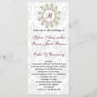 Damask MONOGRAM Wedding program