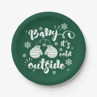 Baby its cold outside cute mittens winter paper plates