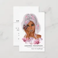 Chic Pink Hair Stylist Business Card