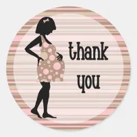 Pink Baby Thank You Stickers