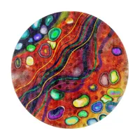 Red, Blue, Copper, Purple, Green Abstract  Cutting Board