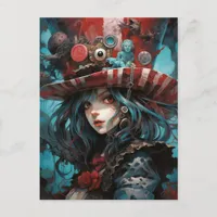 Gorgeous Steampunk Alice Postcard