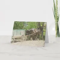 Amish Horses and Wagon Card