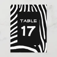 Black Zebra Stripes Table Number