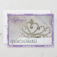 purple Sweet Sixteen or quincea&#241;era party Invitation