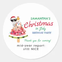 Christmas in July Naughty or Nice Toddler Birthday Classic Round Sticker