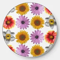 Cheerful Multicolor Boho Floral Photos Design Wireless Charger