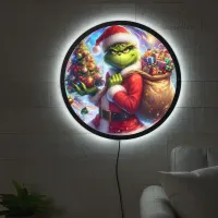 The Grinch enjoying the festive holiday spirit LED Sign