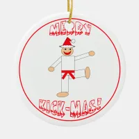 Martial Arts Merry Kick Mas Red Belt Ornament