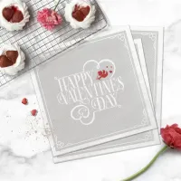 Cupid Typography Valentine's Day White ID736 Paper Dinner Napkins