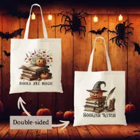 Avid Readers Witches Pumpkins and Books Tote Bag