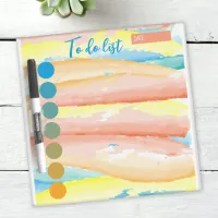 Blue Orange Watercolor Brush Strokes To Do List Dry Erase Board