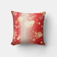 Red And Gold Christmas Winter Wonderland  Throw Pillow