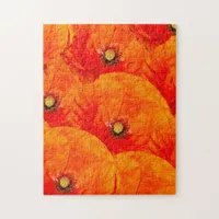 Poppies close up - natural pattern jigsaw puzzle