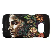 Woman's Face Made of Leaves and Flowers Digital Case-Mate Samsung Galaxy Case