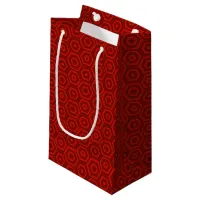 Contemporary Tri-tone Red Hexagons Small Gift Bag