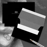 Decorative Modern Wedding Pinstripe Black ID887 Envelope