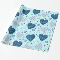 Blue Hearts Valentine or Wedding Gift Wrap