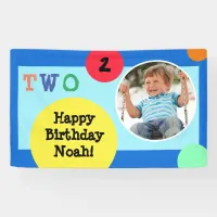 2nd Birthday Party Age 2 Colorful Bright Modern Banner