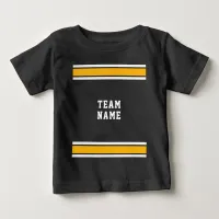 Green Gold White Sports Jersey Team Name Dark Baby T-Shirt