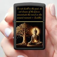 Buddha under a glowing tree  zippo lighter