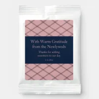 Blush Pink + Navy Diamond-Pattern Wedding Favor Hot Chocolate Drink Mix