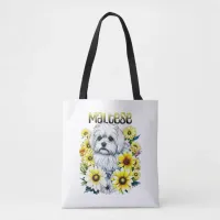 Maltese Watercolor Ai Art for Dog Owners Tote Bag