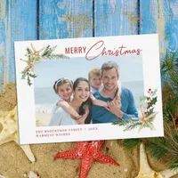 Tropical Beach Starfish Christmas Photo Holiday Card