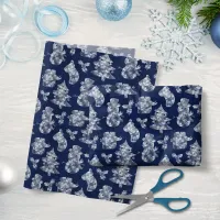 Rustic Christmas Snowman Blue Wood Tissue Paper