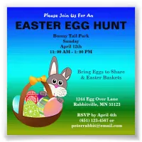 Budget Bunny, Eggs, Basket Easter Egg Hunt Invite Photo Print