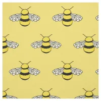 Bees Yellow Patterned Fabric