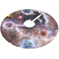 A Captivating Abstract Galactic Nebula Brushed Polyester Tree Skirt