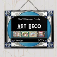 Art Deco Frame Colorful Retro Stylish Family Photo Calendar