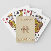 Beach Seashells Monogram  Poker Cards