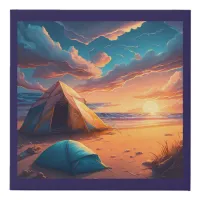 Camp at Sunrise Faux Canvas Print