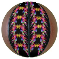 Phoenix - colorful fractal art on black basketball