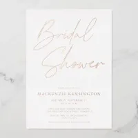 Elegant Rose Gold Marble Bridal Shower Foil Invitation