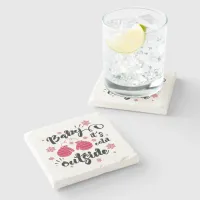 Baby its cold outside cute mittens winter stone coaster